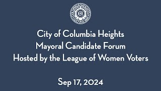 2024 City of Columbia Heights Mayoral Candidate Forum [upl. by Oivlis494]