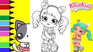 Coloring Shopkins Kindi Kids Peppa Mint Doll Ice Cream Coloring Book Page  Sprinkled Donuts JR [upl. by Abbye104]