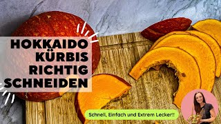 Hokkaido Kürbis richtig schneiden  Kürbis in Würfel schneiden [upl. by Nwahsel952]