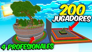 4 Constructores PRO vs 200 NOOBS hacen una BASE SEGURA en Minecraft [upl. by Mariellen]