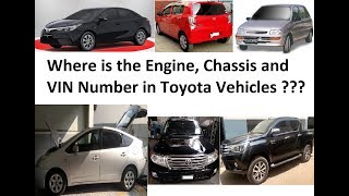 Where is the Engine Chassis amp VIN Number in Toyota Vehicles [upl. by Eilerua]