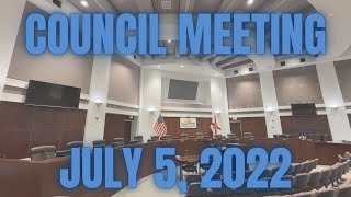 Volusia County Council Meeting  July 5 2022 [upl. by Leyes]