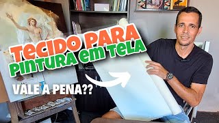 Tecido para pintura em tela  como fazer tela para pintura pinturaemtela pinturaaoleo [upl. by Adnocahs]