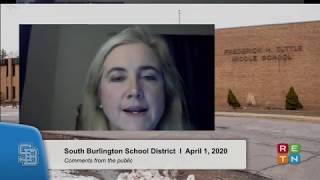 South Burlington School Board Meeting April 1 2020 [upl. by Ragen]