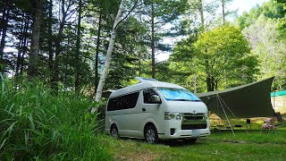 【ダイジェスト】標高 1300m で快適な車中泊キャンプ 野麦峠オートキャンプ場 車中泊キャンプ [upl. by Merwyn680]