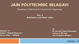 15EC63A Unit6 Biotelemetry Session2 [upl. by Ahsekim971]