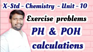 10th Science Chemistry PH problems  Unit  10 Book back evaluation chemistrywithmohan9293 [upl. by Ahsital129]