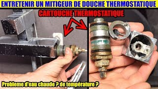 problème mitigeur de douche thermostatique eau chaude détartrer la cartouche thermostatique [upl. by Nylirahs103]