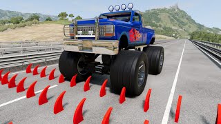 Amazing BeamNG Video  Cars Vs Spikes  BeamNG Drive [upl. by Tnilf]