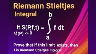 Riemann Stieltjes Integral lecture notes  Properties of Riemann Stieltjes Integral  Real Analysis [upl. by Gnap]