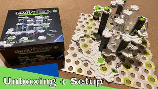 GraviTrax PRO StarterSet Vertical Unboxing  Setup HUGE  GraviTrax Marble Run [upl. by Ahsieuqal]