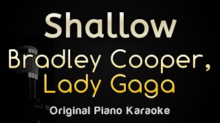 Shallow  Lady Gaga Bradley Chooper Piano Karaoke Songs With Lyrics  Original Key [upl. by Kamal]