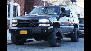 Lifted Tahoe  Part 2  new hood bumper AMP side steps and more [upl. by Nareht999]