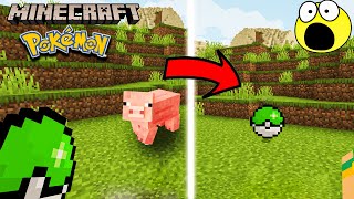 Minecraft But I can Capture Anything Using a Pokeball  Minecraft awesome Mob Catcher Pokeball [upl. by Publea]