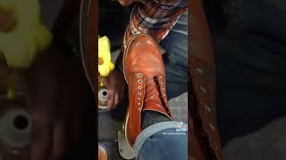 Old Boot Restoration  Angelo Shoe Shine ASMR angeloshoeshine shoeshine workboots shoes [upl. by Byrom396]