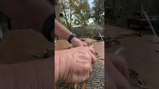 Whittling and spoon carving a handle youtubehighfive youtubecreators [upl. by Lusar]