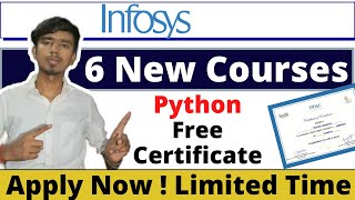 Infosys Certification 2022  Infosys 6 New Courses  Python Free Certification [upl. by Refenej]