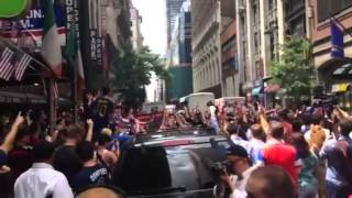 American soccer fans singing God Bless America on 33rd Street [upl. by Shaffert358]