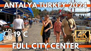 ANTALYA TURKEY 2024 CITY CENTERGRAND BAZAARFAKE MARKETOLD TOWNKALEİÇİ 4K UHD WALKING TOUR VIDEO [upl. by Carolynne]