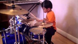 Bruno Mars  Locked Out Of Heaven drum cover 4YearOld Drummer [upl. by Valenka]