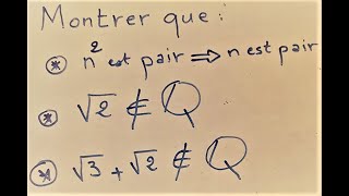 Raisonnement par contraposition et par labsurde  1ère bac s [upl. by Gaves528]