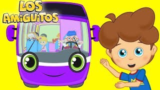 Las Ruedas del Autobús  Diez Autobuses  Cancion Infantil  Los Amiguitos [upl. by Belldame714]