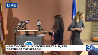 NEWS CONFERENCE DPH discuses first flu RSV deaths [upl. by Gonzalo965]