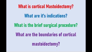 Cortical mastoidectomy  definition Indications steps of surgery Dr Krishna Koirala entdoctor [upl. by Angus649]