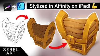 Affinity Designer 2 on iPad  stylized chest Timelapse [upl. by Sachs332]