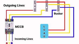 How to Connect 3 Pole MCCB  Wiring Connection  Incoming Lines  Outgoing Lines  ksa Electrical [upl. by Court]