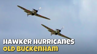 Hawker Hurricane Pair  GHURI amp GHITT • Old Buckenham Airshow [upl. by Nerred551]