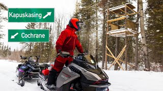 Snowmobiling KAPUSKASING amp COCHRANE Ontario  Her first saddlebag trip [upl. by Buskirk660]