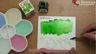 Winsor amp Newton Drawing Ink Apple Green 011 [upl. by Uhile]