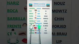 Partes de la cara en inglés ojo nariz boca y más ¡Suscríbete para mejorar tu vocabulario en ingl [upl. by Imar447]