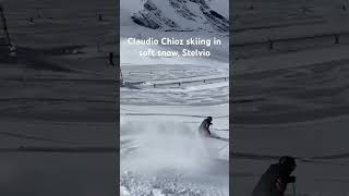 Claudio Chioz skiing in soft snow Stelvio [upl. by Nlocnil]