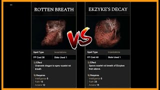 Is Ekzykes decay better Rotten breath vs Ekzykess decay  Elden Ring best dragon incantation [upl. by Isdnyl695]