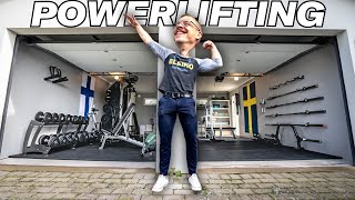 Oscar’s Sweden Powerlifting Home Gym That Builds MASS Muscle [upl. by Aihsikal]