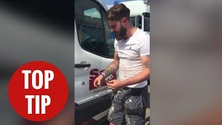 Van driver shows twosecond trick used by thieves to break into Ford Transits [upl. by Isle178]