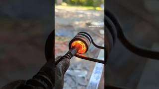 Hammering hex lag screws into square heads induction anvil blacksmith [upl. by Niki256]