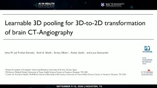 Technical Talk Learnable 3D Pooling for 3Dto2D Transformation of Brain CTAngiography [upl. by Enelrihs943]