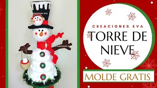 ⛄💫Muñecos navideños MOLDES GRATIS 2022  Torre de nieve [upl. by Llemaj]