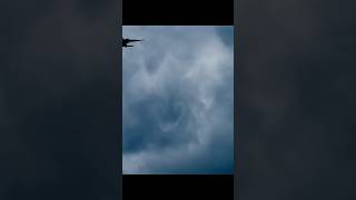 Wing vortices trailing the airplane as it pierces through the clouds vortex wings planes avgeek [upl. by Niatsirk139]