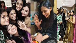 Bhagya Lakshmi Actress Aishwarya Khare amp Others Mehndi as they gears up for Karwa Chauth l In Photos [upl. by Teerprug]