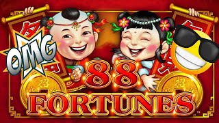 SUPER BIG WIN BONUSES amp RETRIGGERS on 88 FORTUNES SLOT MACHINE AMAZING GAME [upl. by Nitsu]