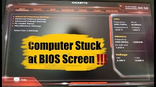 Computer Stuck at BIOS ScreenGIGABYTE SOLVED [upl. by Metzger]