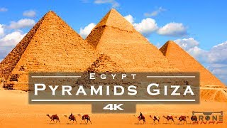 Pyramids  Giza Egypt 🇪🇬 by drone 4K [upl. by Ecinahc871]