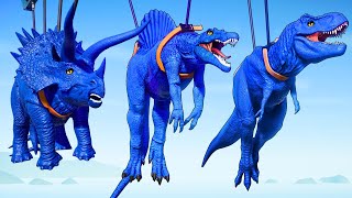 3 Epic Blue Dino Battles on Isla Nublar T Rex vs Indominus Rex Showdown Jurassic World Evolution [upl. by Koran]