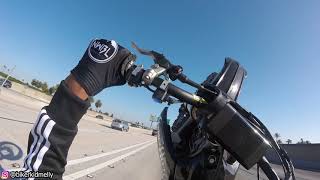 DIRTBIKE WHEELIES ON 110 FREEWAY [upl. by Ule]