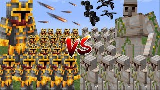 Minecraft 1000 IRON GOLEM VS 1000 MC NAVEED BATTLE MOD  FIGHT AND SURVIVE THE BATTLE Minecraft [upl. by Weintrob430]