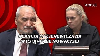 Reakcja Macierewicza na wystąpienie Nowackiej ws katastrofy smoleńskiej [upl. by Negaet]